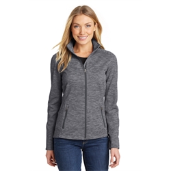 L231 - Ladies Digi Stripe Fleece Jacket-Black