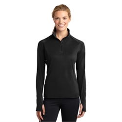 LST850 - Ladies Stretch - 1/2 Zip Pullover-Black