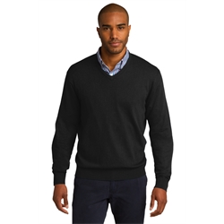 SW285 - Mens Long Sleeve V-Neck Sweater-Black