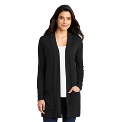 LK5434 - Port Authority Ladies Concept Long Pocket Cardigan - Black